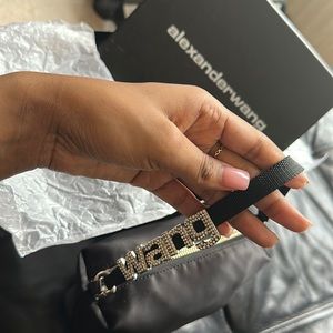 Alexander wang black heiress satin mini bag